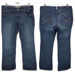 Ariat Jeans Womens 33 *Actual 37 x 32 Mid Rise Bootcut Cowboy Work Farm Western
